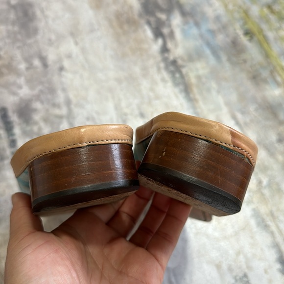 Vintage blue monogrammed Coach slide on shoes sz 8B - Picture 10 of 12